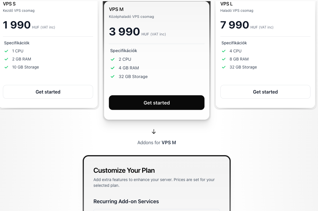 Recurring and one-time add-ons